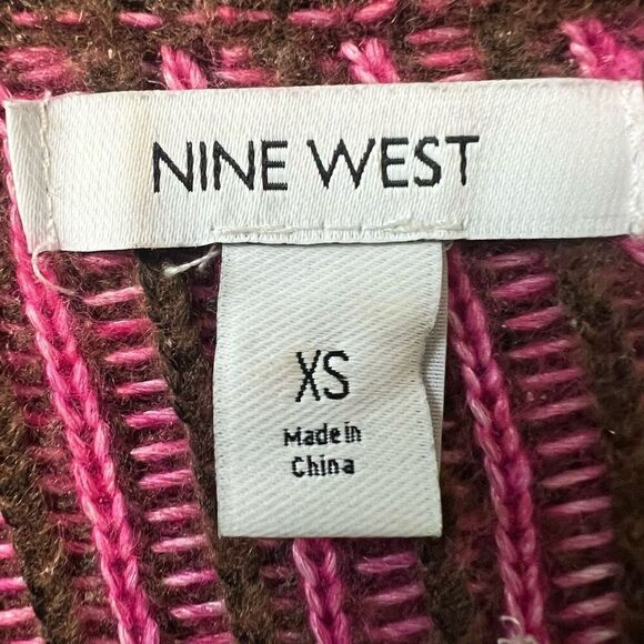 Nine West Women's Pink And Brown Ribbed Crew Neck Pullover Sweater Size XS - Picture 4 of 9